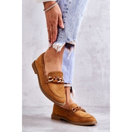 FB2 Női velúr cipők lánccal Camel Nolie barna 2