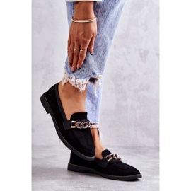 FB2 Női velúr cipők fekete lánccal 3