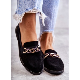 FB2 Női velúr cipők fekete lánccal 1