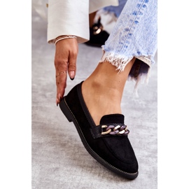 FB2 Női velúr cipők fekete lánccal 4