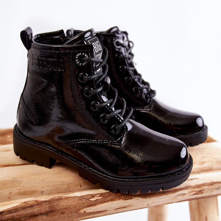 Gyerek lakkozott meleg csizma Big Star II374045 fekete 1