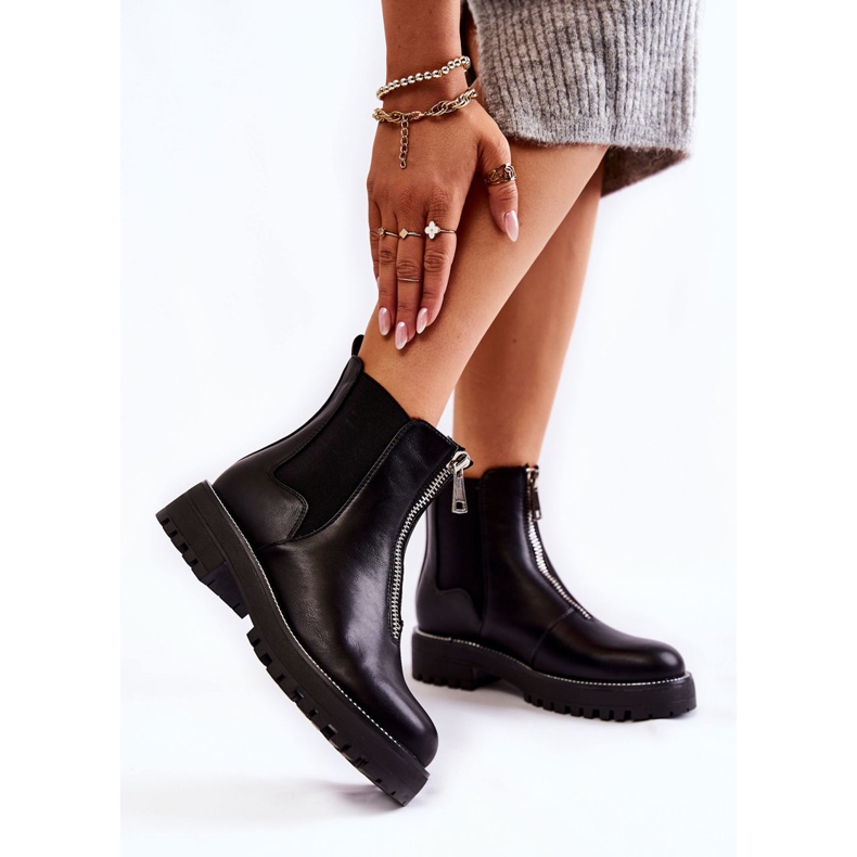 PG1 Divatos meleg csizma fekete Madeleine 1