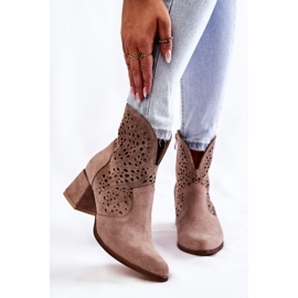 Áttört csizma Lewski Shoes 3166 Cappucino barna 1