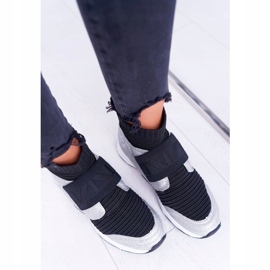 Női sportcipő Lu Boo Zoknival Ezüst Glitter Phantom HT9022 fekete 3