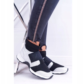 Női sportcipő Lu Boo Zoknival Ezüst Glitter Phantom HT9022 fekete 2