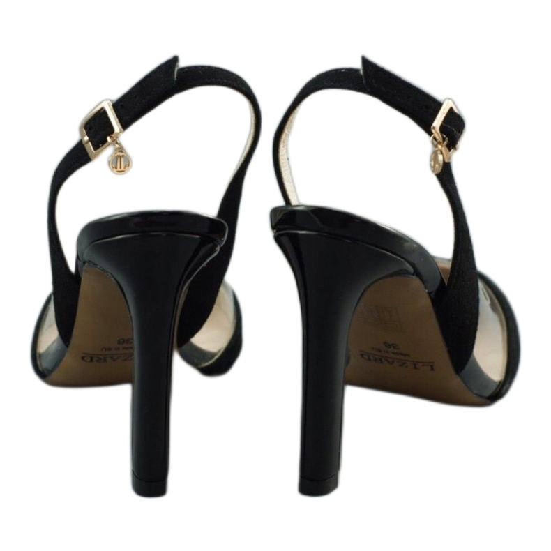 Lizard Női bőr szandál a szpilka 04765 fekete 2