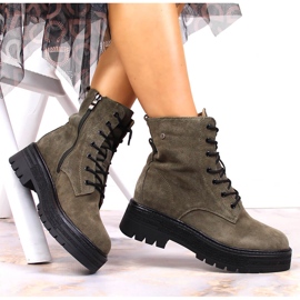 Női bőr velúr szigetelt khaki Filippo csizma zöld 1