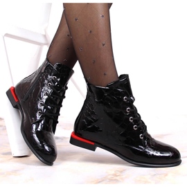 Bőr csizma, lakkozott, hőszigetelt fekete Artiker 1