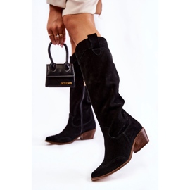 Női magassarkú csizma Lewski Shoes 3235 fekete 2