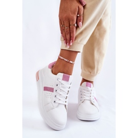 FK2 Női sportcipő megkötve, fehér és rózsaszín Otylia 1