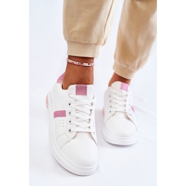 FK2 Női sportcipő megkötve, fehér és rózsaszín Otylia 3