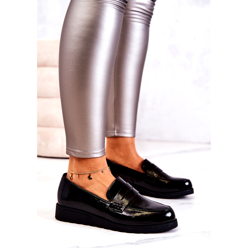 La.Fi Black Patent Wedge mokaszinok fekete 1 La.Fi Black Patent Wedge mokaszinok fekete 1