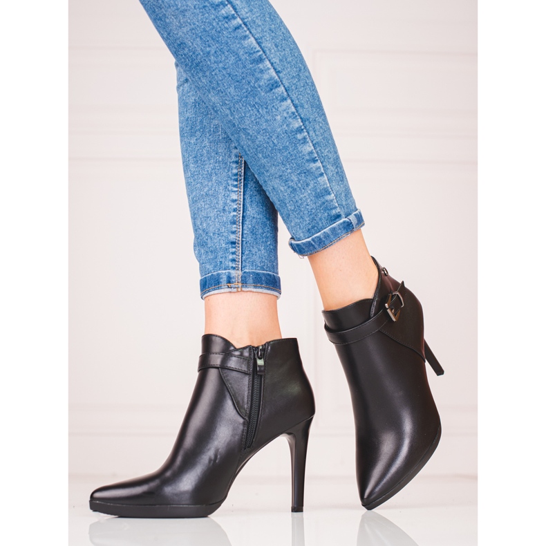 Sergio Leone elegáns csizma magas sarkon fekete 1