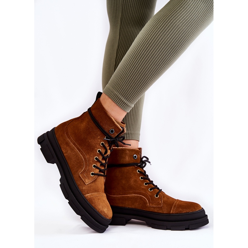 Barna velúr meleg csizma Big Star KK274524 2