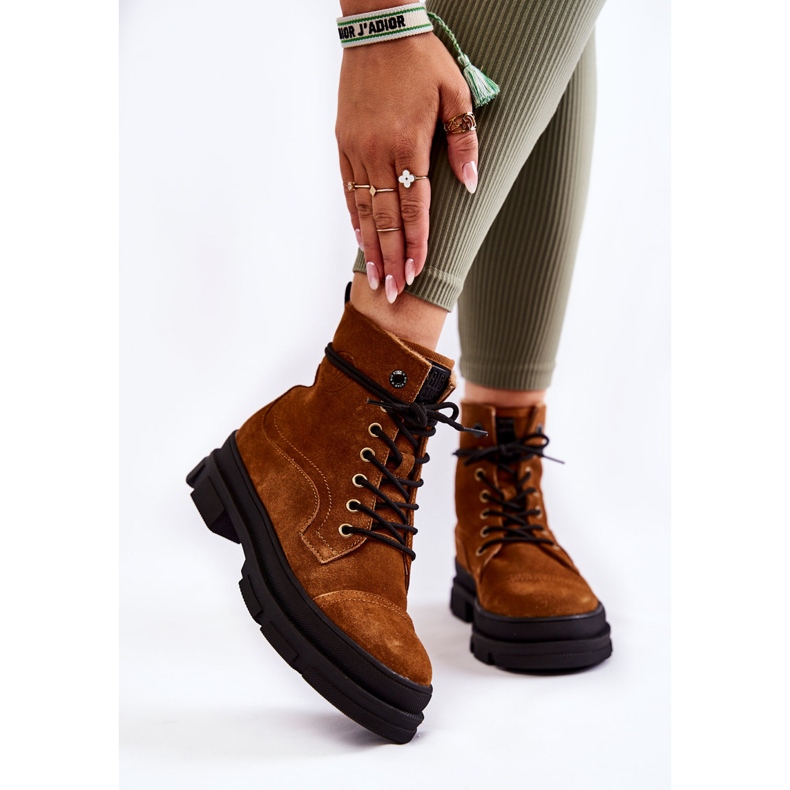 Barna velúr meleg csizma Big Star KK274524 1