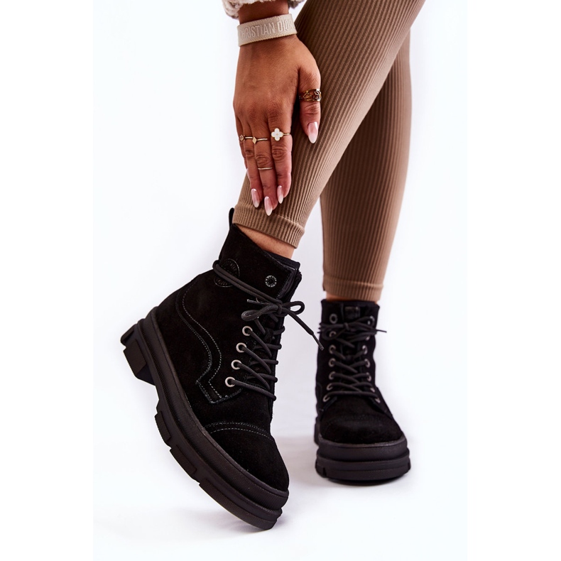 Velúr meleg csizma Big Star KK274525 fekete 1