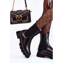 Magas melegítésű felbújós bakancsok Jodhpur csizma Big Star KK274500 fekete 2