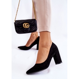 PS1 Klasszikus Velúr Pumpák Egy Fekete Kendra Sarkon 1