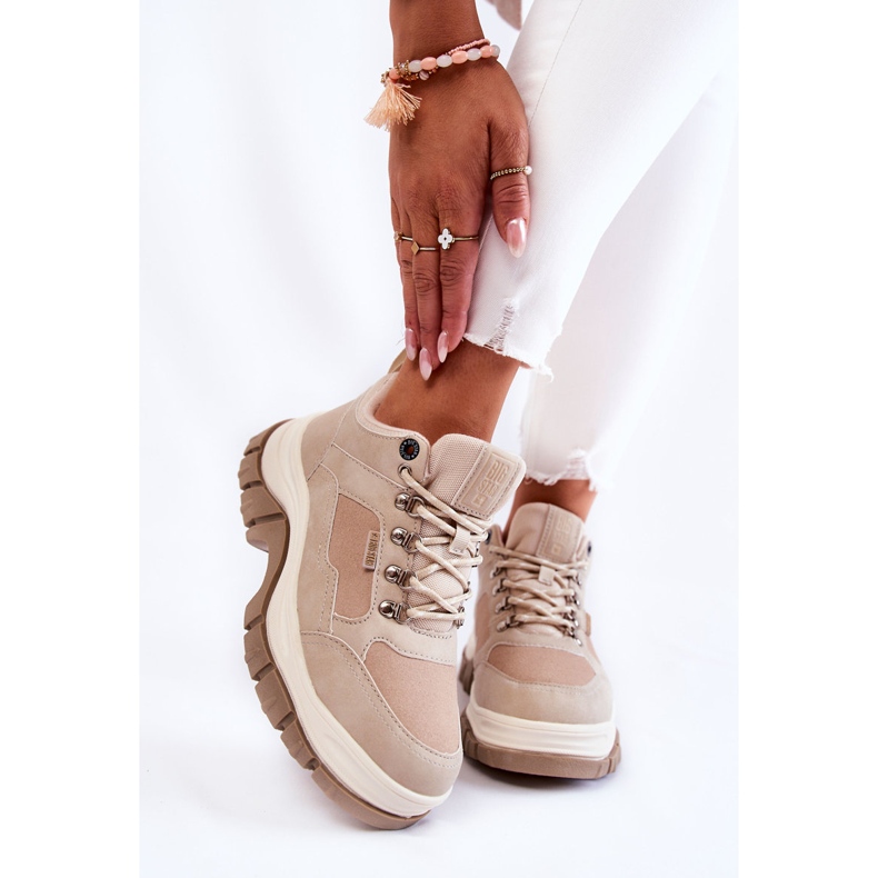 Női Trekking Cipők Trappers Memory Foam Big Star Beige KK274363 bézs 1