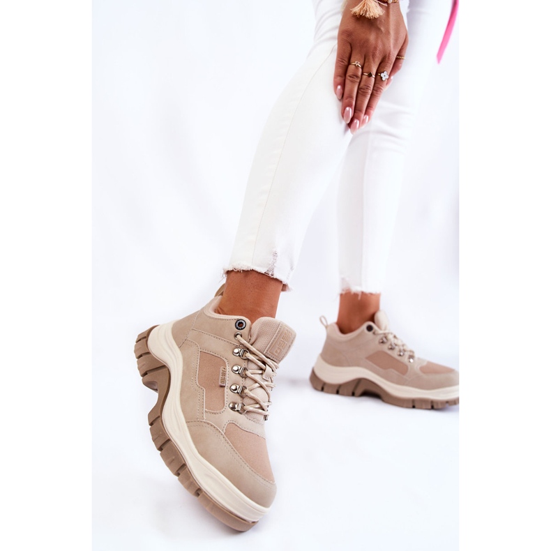 Női Trekking Cipők Trappers Memory Foam Big Star Beige KK274363 bézs 2 Női Trekking Cipők Trappers Memory Foam Big Star Beige KK274363 bézs 2