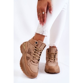 Női magas sportcipő Memory Foam System Big Star KK274355 Bézs 1