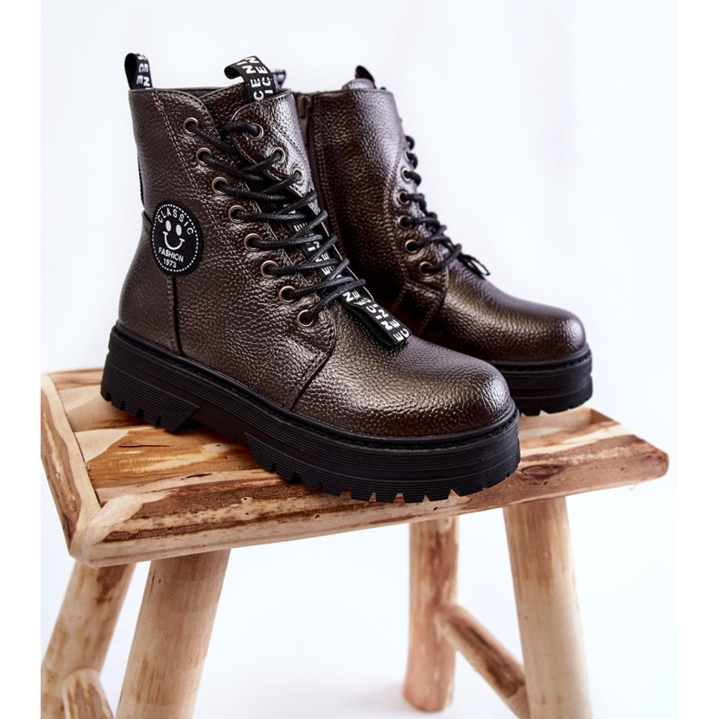 Gyermek meleg csizma Trappers sötétszürke Conley barna 1