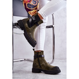 FE1 Női meleg csizma Jodhpur csizma övvel, zöld Jose M619 4 FE1 Női meleg csizma Jodhpur csizma övvel, zöld Jose M619 4