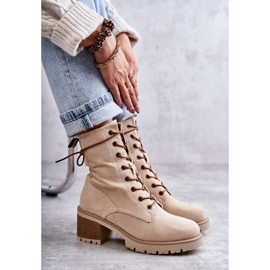 FE1 Női meleg csizma magas sarkú bézs Julieta M660 3