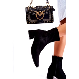 WD1 Velúr női magas csizma, fekete Gloriss 8098-1 2
