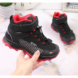 Gyermek vízálló hócsizma tépőzárral American Club AM904B fekete 2