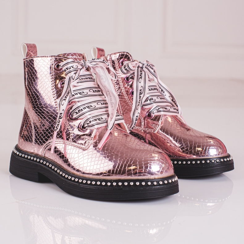 Elegáns lány csizma Shelovet rózsaszín 2