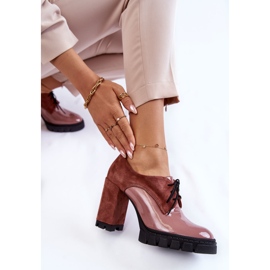 PA2 Divatos velúr és lakkozott csizma a rózsaszín carisa platformon 1