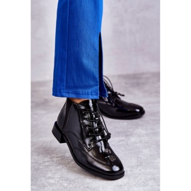 S.Barski Patent bokacsizma díszítéssel, fekete 2