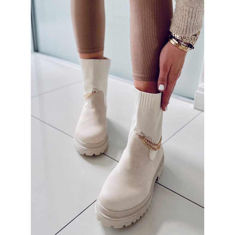 PA1 Csizma rugalmas Jesse Beige felsőrésszel bézs 1