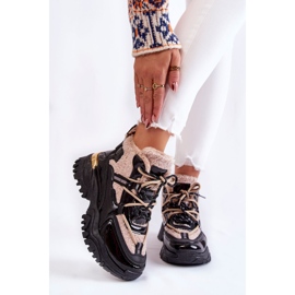 PM1 Hőszigetelt női sportcsizma fekete és bézs színű Edora 1