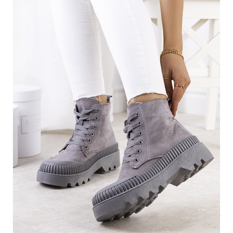 PA1 Szürke Devost öko-velúr tornacipő 1