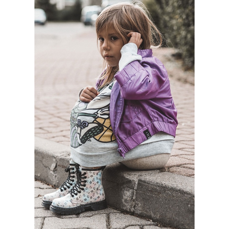 Csillogó gyerekcsizma többszínű Reggie-mintákkal ezüst 2