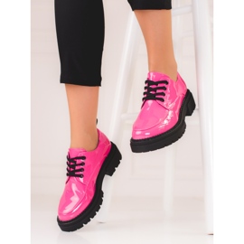 Női cipő Shelovet rózsaszín, lakkozott ökológiai bőr 1