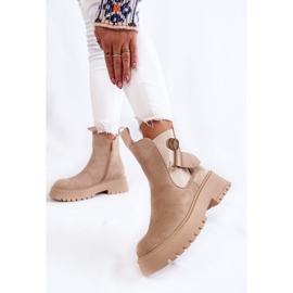 PS1 Velúr meleg csizma Workers Beige Magnis bézs 2