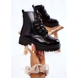 Vinceza Cipzárral lakkozott gyerekcsizma Fekete Julie 2