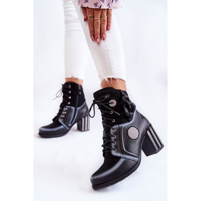 Női bőrcsizma Maciejka 05599-01 Fekete sokszínű 2