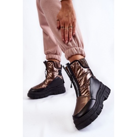 Vinceza Kényelmes női hócsizma, barna és fekete Elodia sokszínű 2