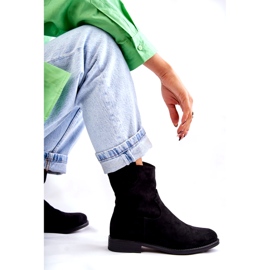 S.Barski Női velúr csizma lapos sarkú fekete Fiorenz HY66-66 2