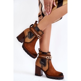 Női bőrcsizma Maciejka 05781-29 Piros bézs barna 2