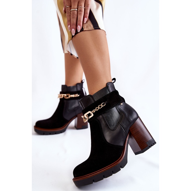 Női bőrcsizma Maciejka 05781-01 Fekete 2