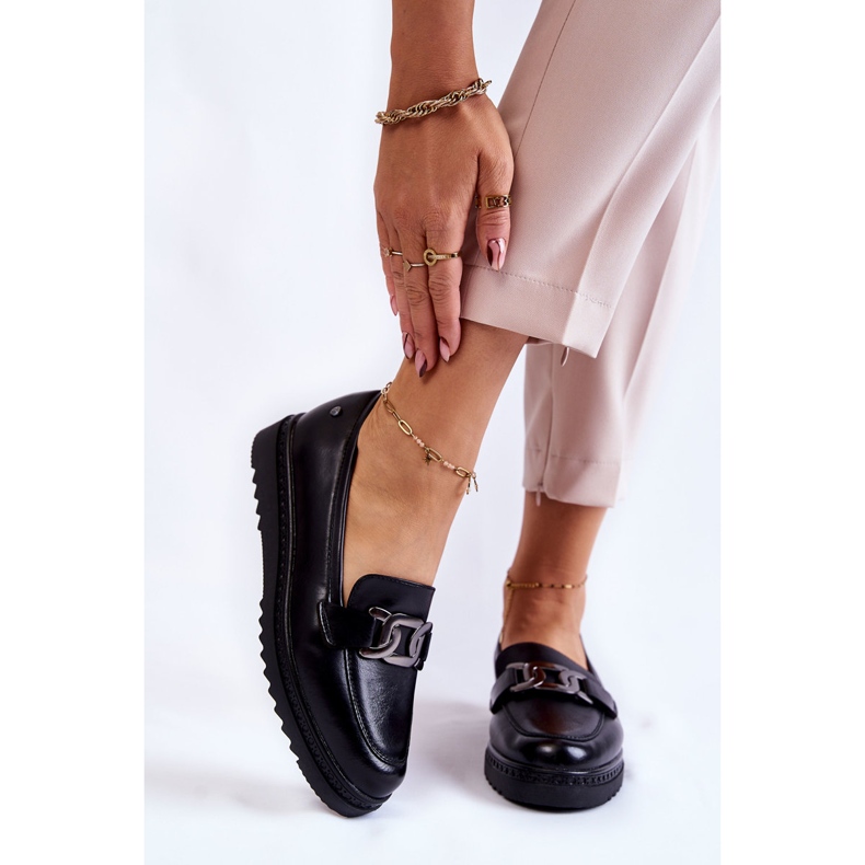 Vinceza Bőrcipők a Fekete Abisso Platformon 1