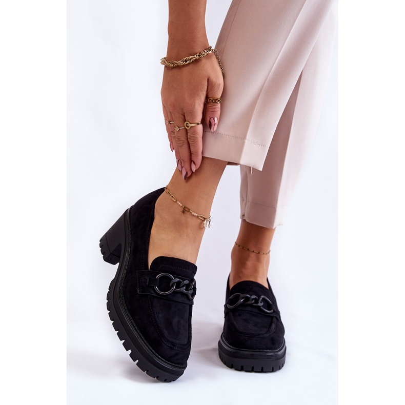 Vinceza Női velúr magassarkú fekete Sanya 1