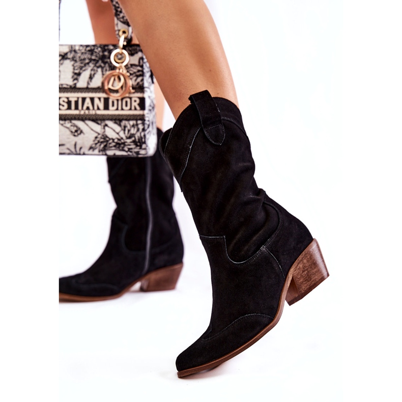 Lewski Shoes Velúr csizma Cowboy csizma Lewski cipő 3198 fekete 2