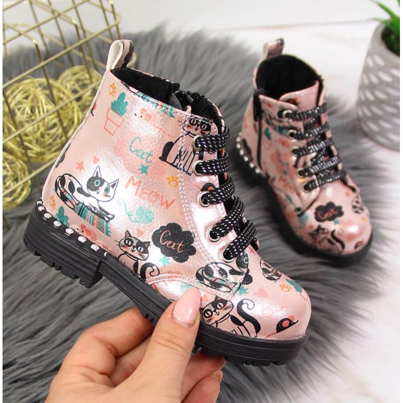 Nautilus Bakancs őszi csizma Navy Dot Jr WOL6B rózsaszín 1