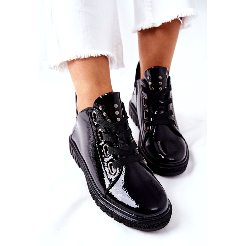 Lakkozott cipő Sergio Leone PB210 fekete 3